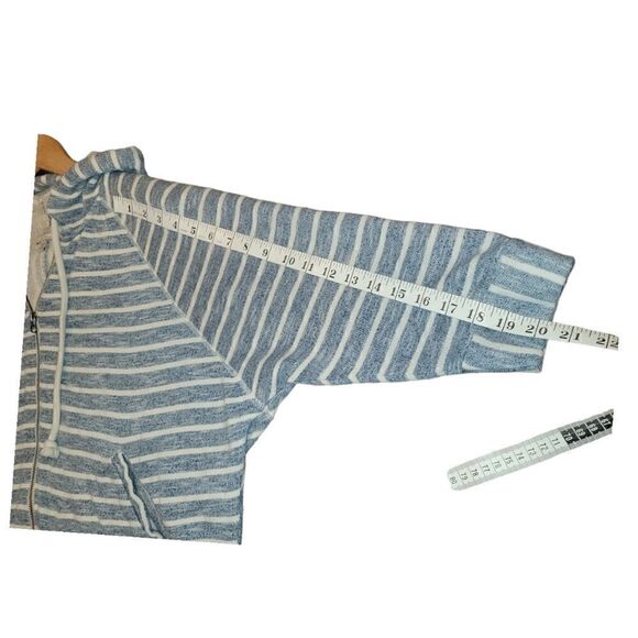 LUCKY BRAND Women's Striped French Terry Hooded Poncho Zip-up Jacket Top  M - Picture 11 of 14